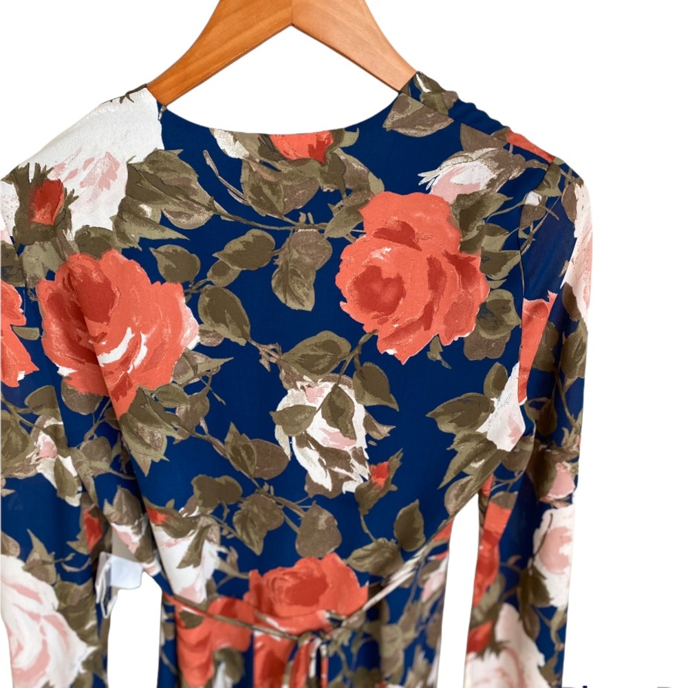 Lulu’s Wrapped Up in Roses Navy Floral Print Dress - Picture 5 of 13